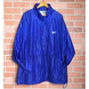 Vintage Reebok Blue 1/4 Zip Windbreaker Jacket Nylon Mens 2XL Lightweight Golf P